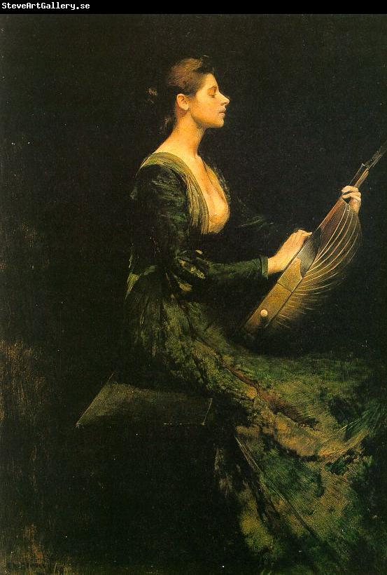 Thomas Wilmer Dewing Lady with a Lute